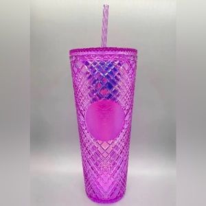 Starbucks Winter 2023 Pink / Light Purple Taffy Jeweled 24 oz Tumbler